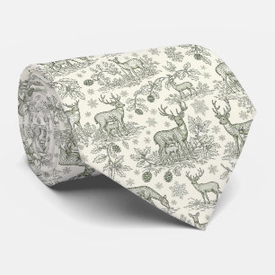 Cravate Motif de toilette hivernale de cerfs des bois