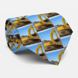 Cravate Motif de tracteur de Digger Jaune