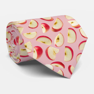 Cravate Motif de tranche de pomme rouge