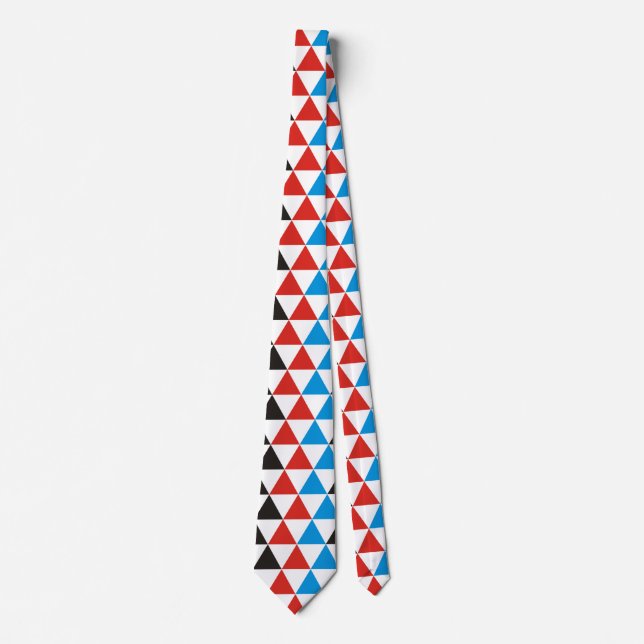 Cravate Motif de triangle joli noir rouge bleu + votre idé (Devant)