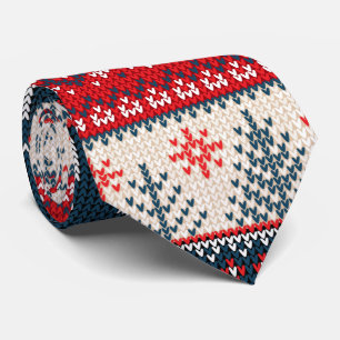 Cravate Motif de tricot de pull moche de Noël Renne