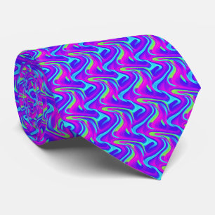 Cravate Motif de vague de dégradé néon