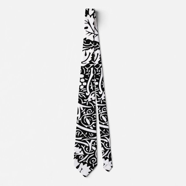 Cravate Motif de vigne de raisin noir et blanc de William  (Devant)