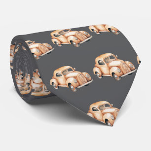Cravate Motif de voiture jouet pour enfants vintage gris