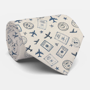 Cravate Motif de voyage de l'aviation vintage