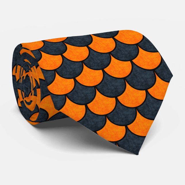 Cravate Motif d'échelle de sirène d'Halloween (Roulé)