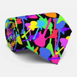 Cravate Motif d'éclaboussure de guitare