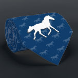 Cravate Motif des chevaux Silhouette | Bleu<br><div class="desc">Un cadeau parfait pour les amateurs de chevaux dans votre vie! ******************************************************************* Vous pouvez facilement vous customiser en changeant la couleur de l'arrière - plan !</div>