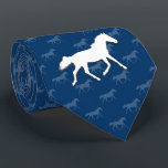 Cravate Motif des chevaux Silhouette | Bleu<br><div class="desc">Un cadeau parfait pour les amateurs de chevaux dans votre vie! ******************************************************************* Vous pouvez facilement vous customiser en changeant la couleur de l'arrière - plan !</div>