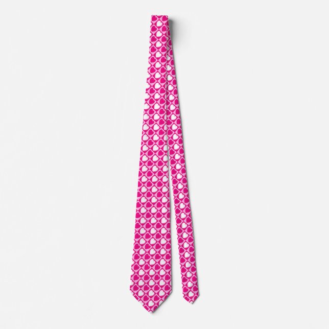 Cravate Motif des coeurs roses (Devant)