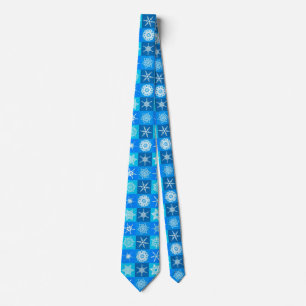 Cravate Motif des flocons bleus