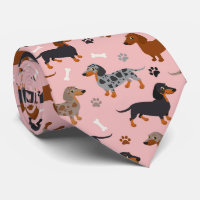 Motif des pattes et des os de Dachshund rose