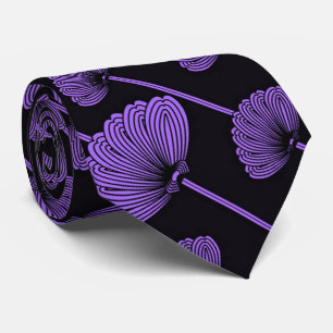 Cravate Motif des ventilateurs floraux pourpre