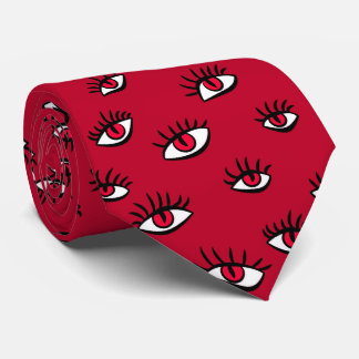 Cravate Motif des yeux rouges - Horreur esthétique gothiqu