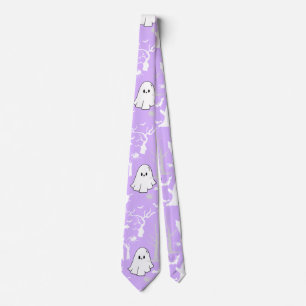 Cravate Motif d'Halloween. Éffrayant et mignon.b L Violet 