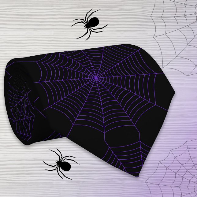 Cravate Motif d'Halloween violet noir (Créateur téléchargé)