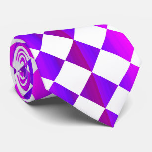 Cravate Motif diamant à carreaux rose violet