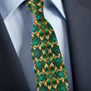 Cravate Motif diamant audacieux en or et émeraude