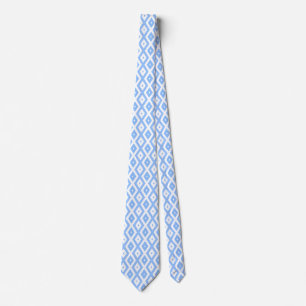 Cravate Motif diamant bleu et blanc