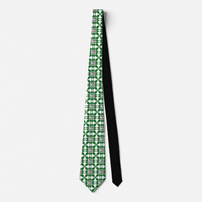 Cravate Motif diamant en forme de poire verte (Devant)