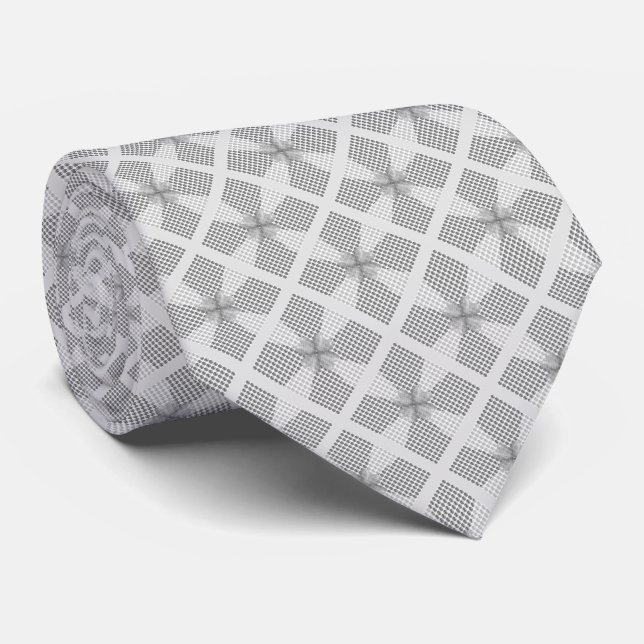 Cravate Motif diamant moderne dans des nuances de gris arg (Roulé)