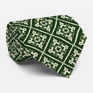 Cravate Motif diamant nordique en tricot sans couture vert