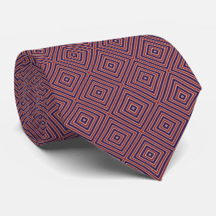 Cravate Motif diamant rayé rouge blanc et violet 