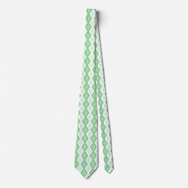 Cravate Motif diamant vert pomme (Devant)