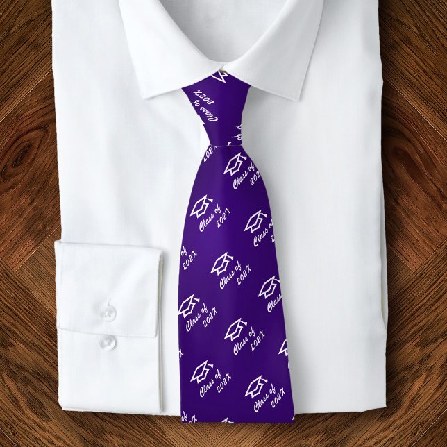 Cravate Motif d'icône de casquette violette de remise des  (Créateur téléchargé)