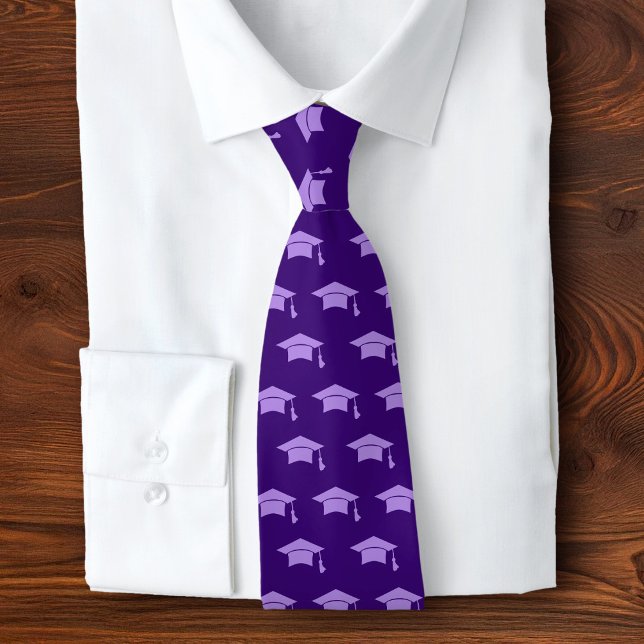 Cravate Motif d'icône de casquette violette de remise des  (Créateur téléchargé)