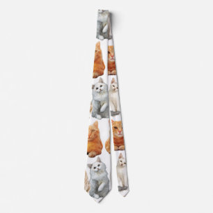 Cravate Motif d'impression chats 01x4