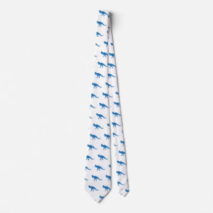 Cravate Motif Dinosaur bleu