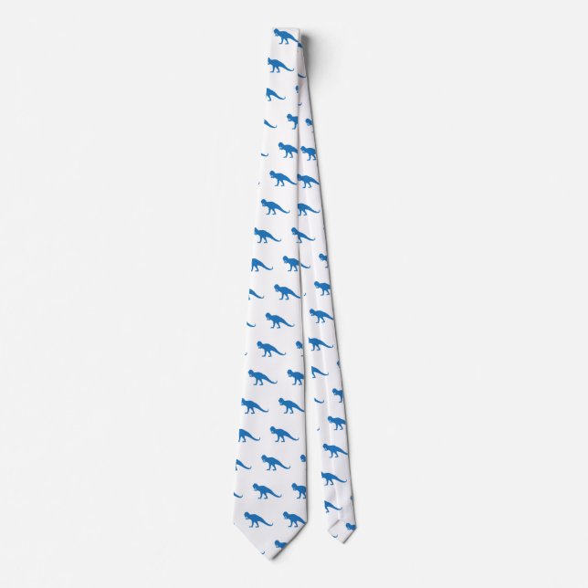 Cravate Motif Dinosaur bleu (Devant)