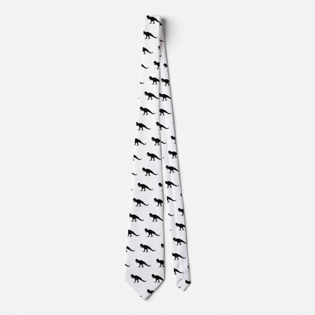 Cravate Motif Dinosaur noir (Devant)