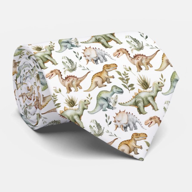 Cravate Motif dinosaure carrelé cool  (Roulé)