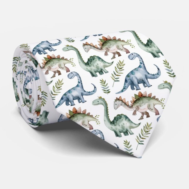 Cravate Motif dinosaure carrelé cool  (Roulé)