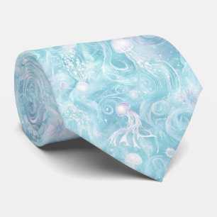 Cravate Motif d'océan de méduses lumineuses