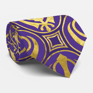 Cravate Motif d'or de Khanda sur la violette