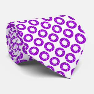 Cravate Motif d'ouverture - Violet sur blanc