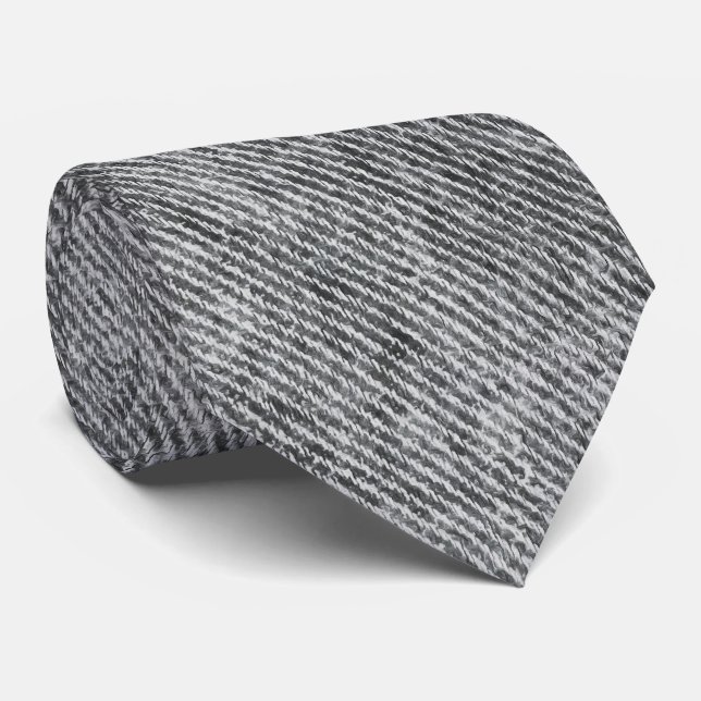 Cravate Motif Dove Grey Denim (Roulé)