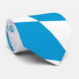 Cravate Motif Drapeau Diamant Bavière bleu et blanc