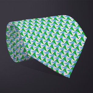 Cravate Motif Drapeau Patchwork Djibouti