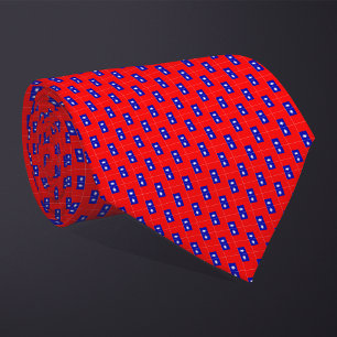 Cravate Motif Drapeau Taïwan Patchwork