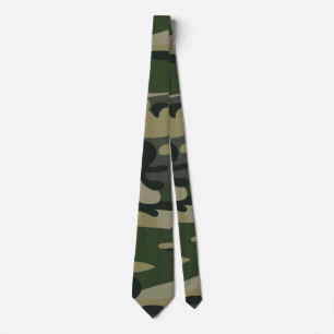 Cravate Motif du camouflage militaire vert