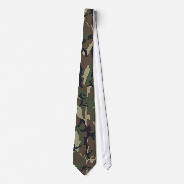 Cravate Motif du camouflage vert militaire (Devant)