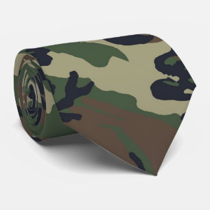 Cravate Motif du camouflage vert militaire