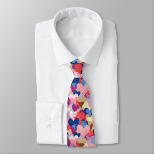 Cravate Motif du coeur des couleurs