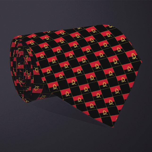 Cravate motif du drapeau À damiers Angola (Créateur téléchargé)