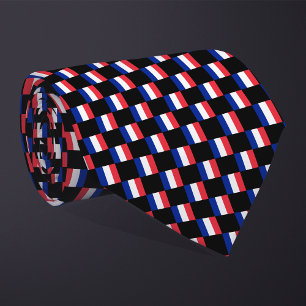 Cravate motif du drapeau À damiers France