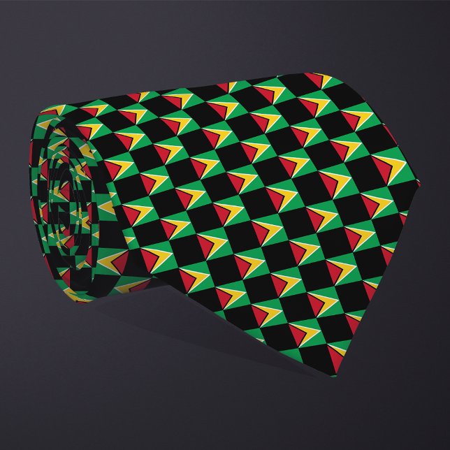 Cravate motif du drapeau À damiers Guyana (Créateur téléchargé)